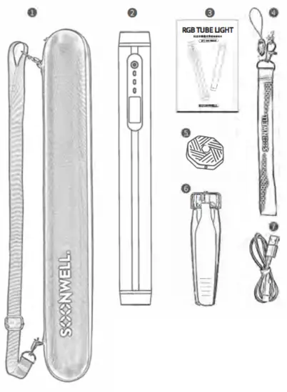 SOONWELL MT1 Handheld RGB Tube Light for Filmmaker - Package