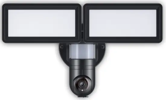 BAZZ WF21200BK WiFi Outdoor Security Light with 1080P HD Motorized Camera
