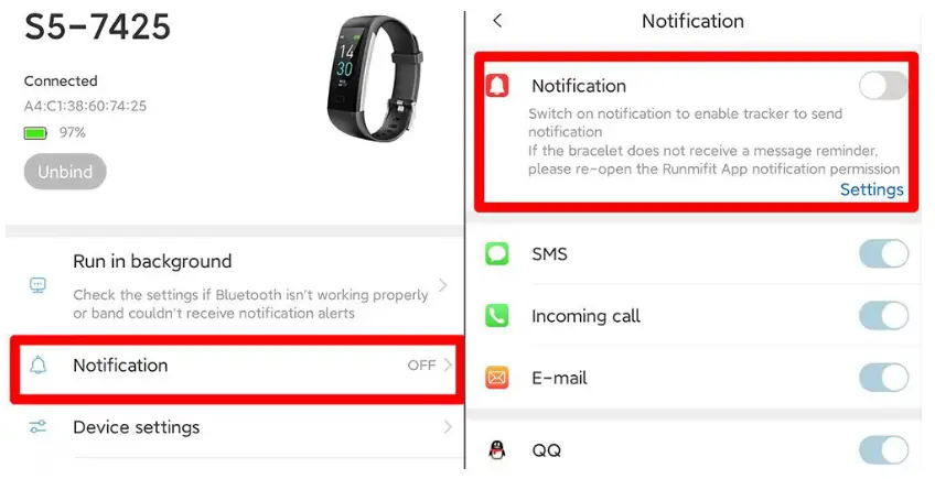 ENGERWALL S5-Black Fitness Tracker with Step Counter - WhatsApp
