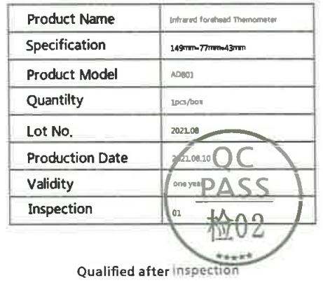 Product Certificate