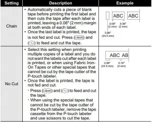 FIG 86 Setting Tape Cutting Options