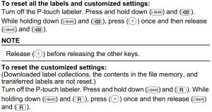 FIG 97 Resetting the P-touch Labeler