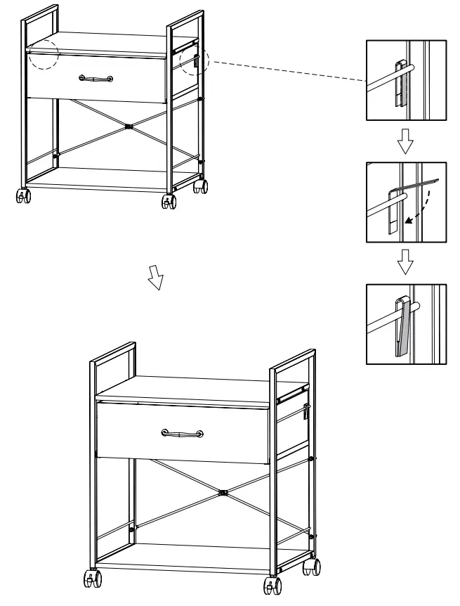 DEVAISE ADYJ004 Fabric 1 Drawer Printer Stand 11