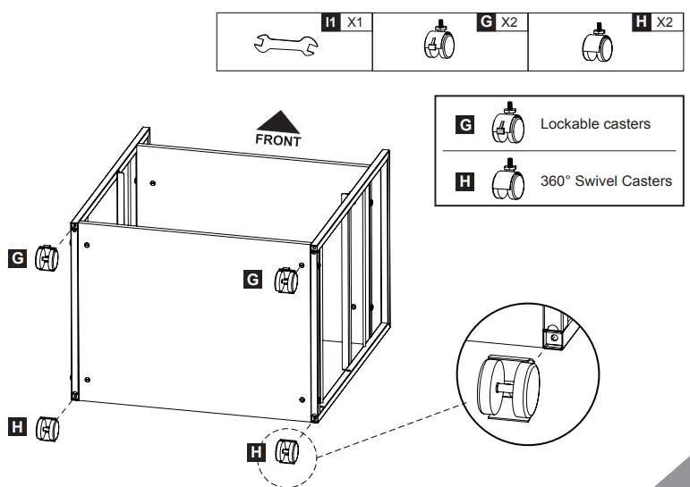 DEVAISE ADYJ004 Fabric 1 Drawer Printer Stand 6