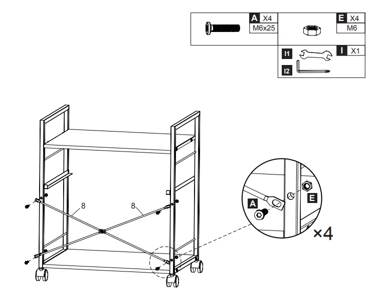 DEVAISE ADYJ004 Fabric 1 Drawer Printer Stand 8