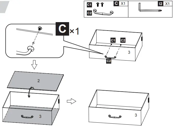 DEVAISE ADYJ004 Fabric 1 Drawer Printer Stand 9