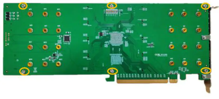 HighPoint Technologies SSD7140A 8x M.2 Port to PCIe 3.0x16 NVMe RAID Controller - screws6