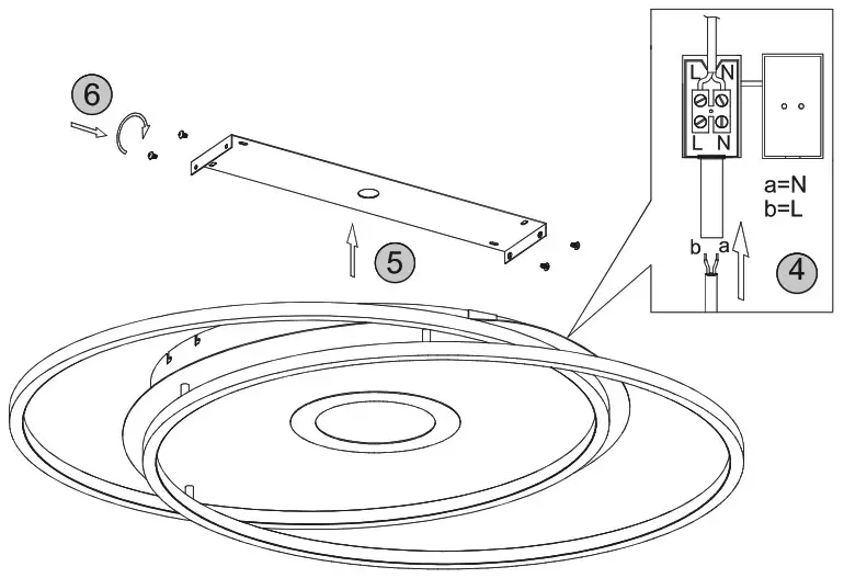 Paul Neuhaus 8381 55 Q AMIRA LED Ceiling Light - Elecrical Connection