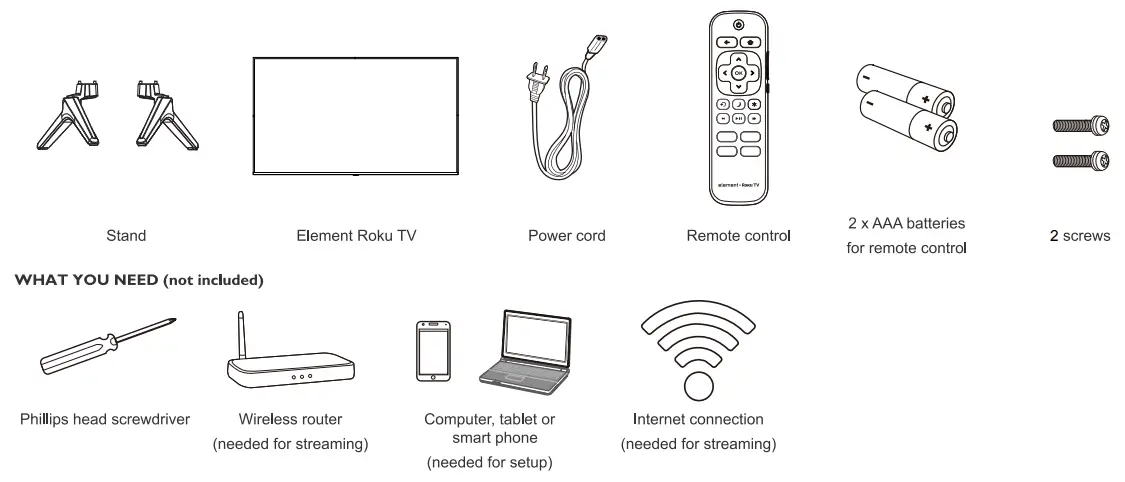 Element Roku TV - LNCLUDED