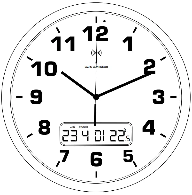 hama 00186333 Extra Radio Wall Clock