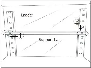Fitting the shelf support bars