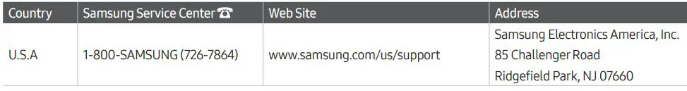 Samsung Product User Manual - Contact SAMSUNG WORLD WIDE