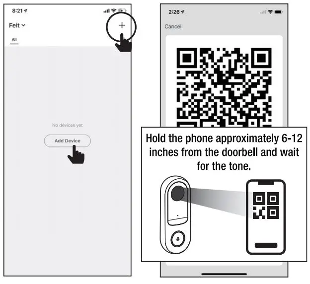FEIT ELECTRIC CAM DOOR WIFI Smart Video DoorBell User Manual - Set up the smart video doorbell using the Feit Electric app
