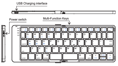 Donar Electronic BT1505 Foldable Bluetooth 5.1 Keyboard - 1