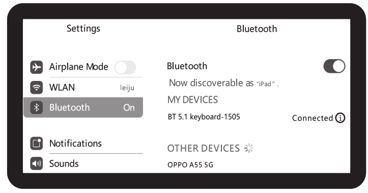 Donar Electronic BT1505 Foldable Bluetooth 5.1 Keyboard - 5