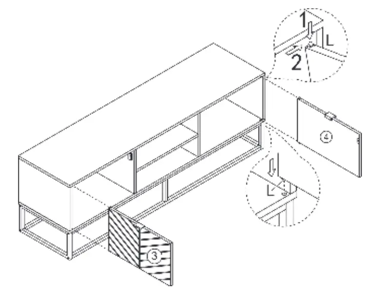 OVELA OVPIZTVUWA Pizzola Tv Entertainment Unit - ASSEMBLY12