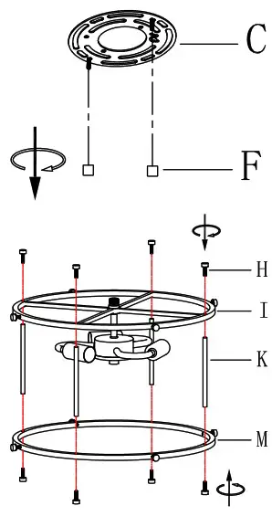 Uolfin A04912 Water Glass Shades Incandescent Semi flush Mount Light - ASSEMBLY AND INSTALLATION INSTRUCTIONS 1