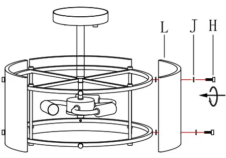Uolfin A04912 Water Glass Shades Incandescent Semi flush Mount Light - ASSEMBLY AND INSTALLATION INSTRUCTIONS 3