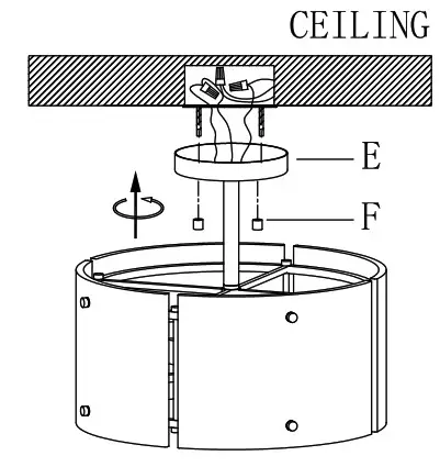 Uolfin A04912 Water Glass Shades Incandescent Semi flush Mount Light - ASSEMBLY AND INSTALLATION INSTRUCTIONS 6