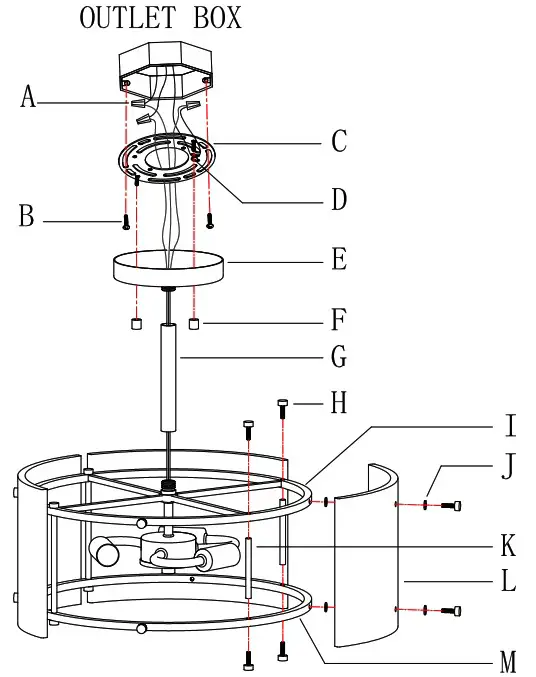 Uolfin A04912 Water Glass Shades Incandescent Semi flush Mount Light - PARTS TYPE & QTY INCLUDING