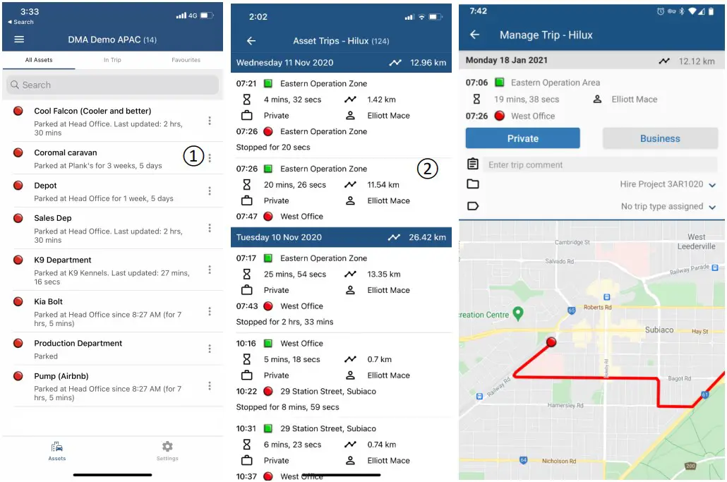 View historical trips