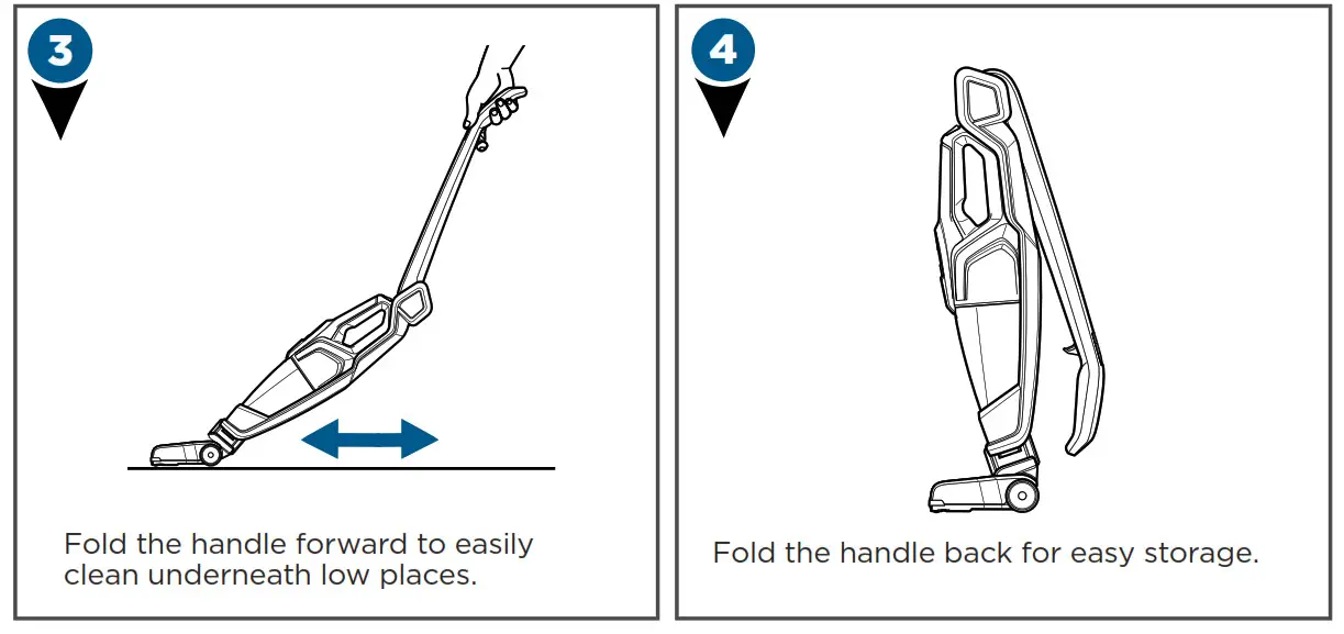Cordless Vacuum 2286 - Operating 2-Way Folding Handle 2