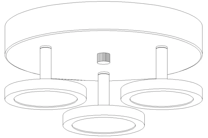 ZEVNI-A04656-Duran-3-Light 9-Inch-Matte-Black-and-Gold-LED-Flush-Mount-Light-FIG-1