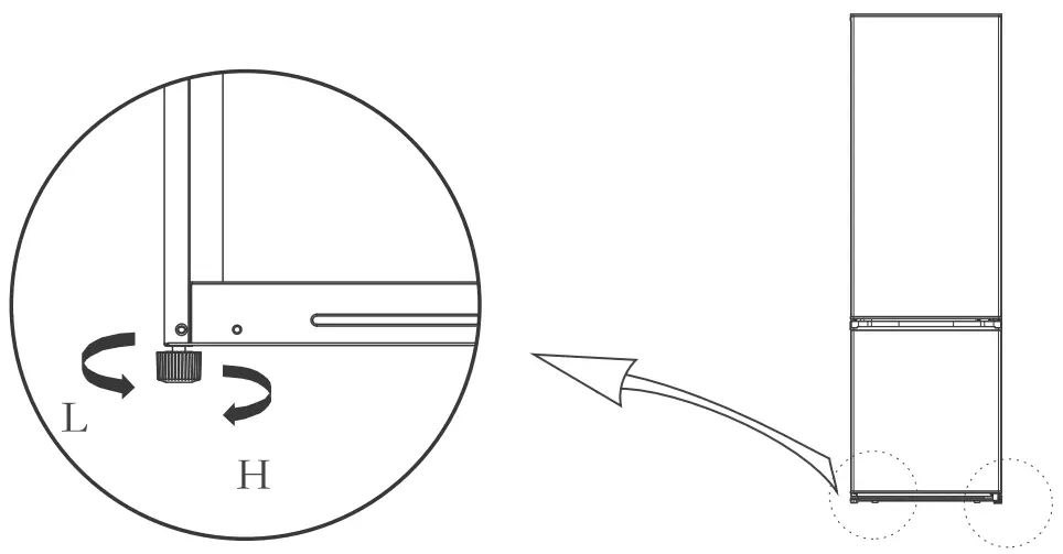 ARDESTO DDF M260W177 Refrigerator - evelling feet