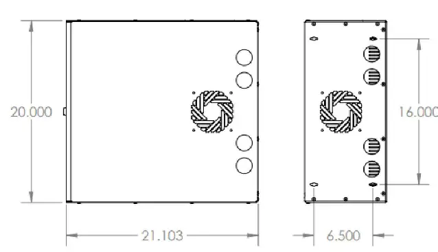 KENDALL HOWAR 1917-3-001-00 21 Inch Depth Security Lock Box - Dimensional Drawing