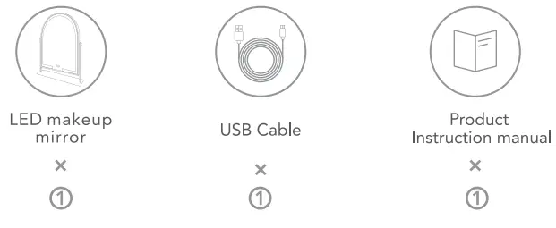 anko 43228416 Rechargeable Arch Mirror - box