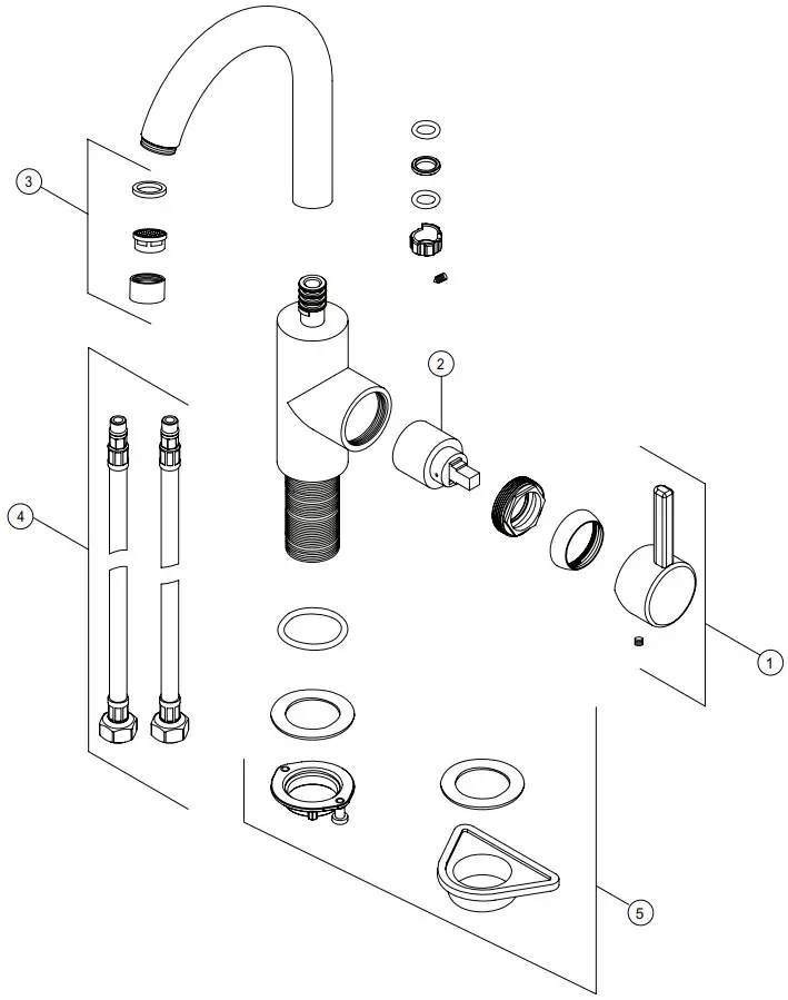 FRANKE EOS PD 316 Eos Neo Pull Out Spray Tap Stainless Steel - Spare list