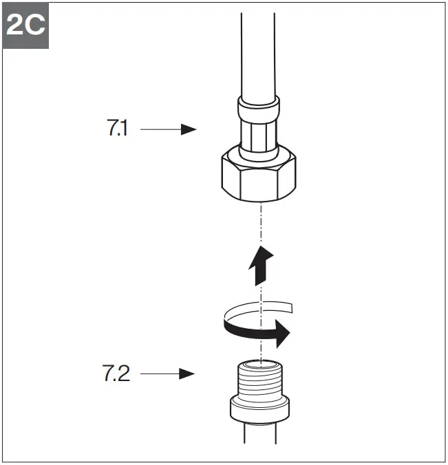 FRANKE EOS PD 316 Eos Neo Pull Out Spray Tap Stainless Steel - Supply Hose