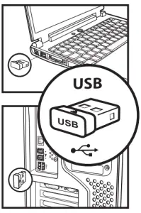 Insert the receiver into the USB port