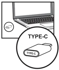 Insert the receiver into the TYPE-C port