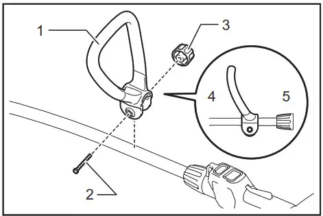 Makita Cordless Grass Trimmer DUR189- Installing the handle