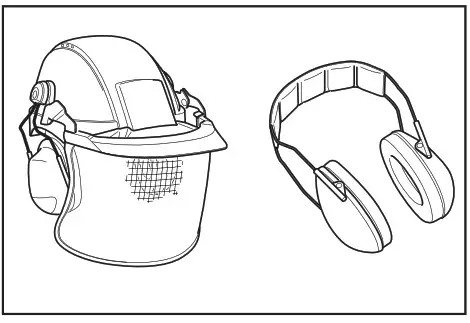 Makita Cordless Grass Trimmer DUR189- protective equipment