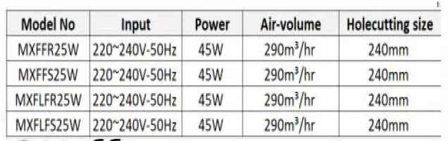 MARTEC Flow Series Ceiling Mounted Exhaust Fan or Fan and Light FIG 11