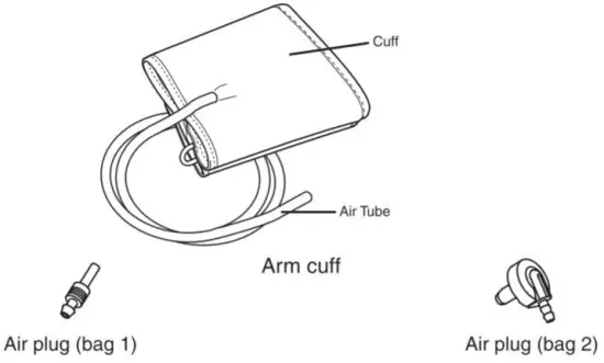OMRON HEM CS24 Blood Pressure Monitor Smal Cuff - components