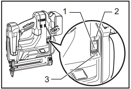 makita DBN500 Cordless Brad Nailer- mode selection