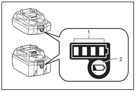 makita DBN500 Cordless Brad Nailer- remaining battery
