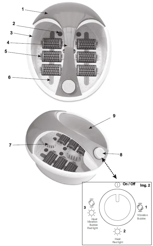 ADLER AD 2177 Foot Spa Bath With Aromatherapy Massager fig 1