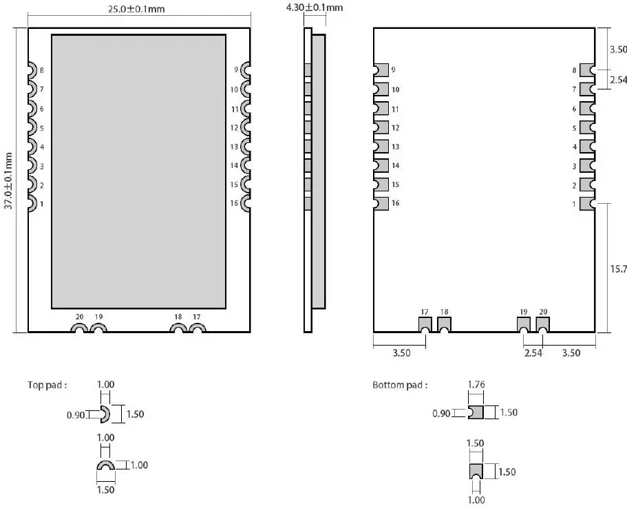 EBYTE-E10-433MS1W-S14463-433MHz-1W-SMD-Wireless-Module-FIG1
