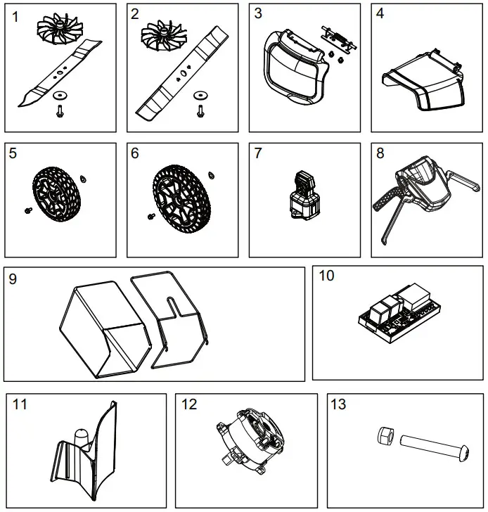 greenworks MO60L424 60V Cordless Lawn Mower - EXPLODED VIEW
