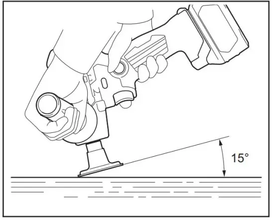 makita VP01 Cordless Sander Polisher - Sanding operation