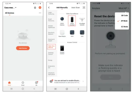 Add device in Tuya Smart application