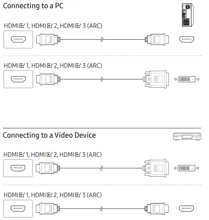 SAMSUNG QH43B 43 Inch Commercial TV UHD Display User Guide - Connecting and Using a Source Device