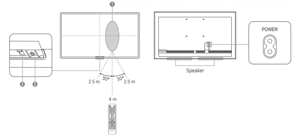 SAMSUNG QH43B 43 Inch Commercial TV UHD Display User Guide - Parts