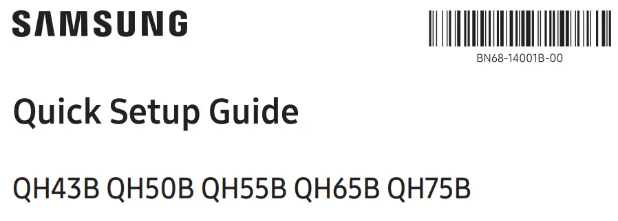 SAMSUNG QH43B 43 Inch Commercial TV UHD Display User Guide