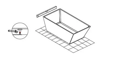 Empave Free-Standing LED Lights Bathtub Product Drawing Adjust