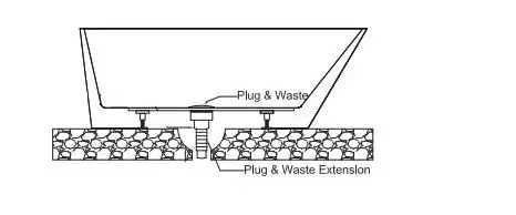 Empave Free-Standing LED Lights Bathtub Product Drawing Connect